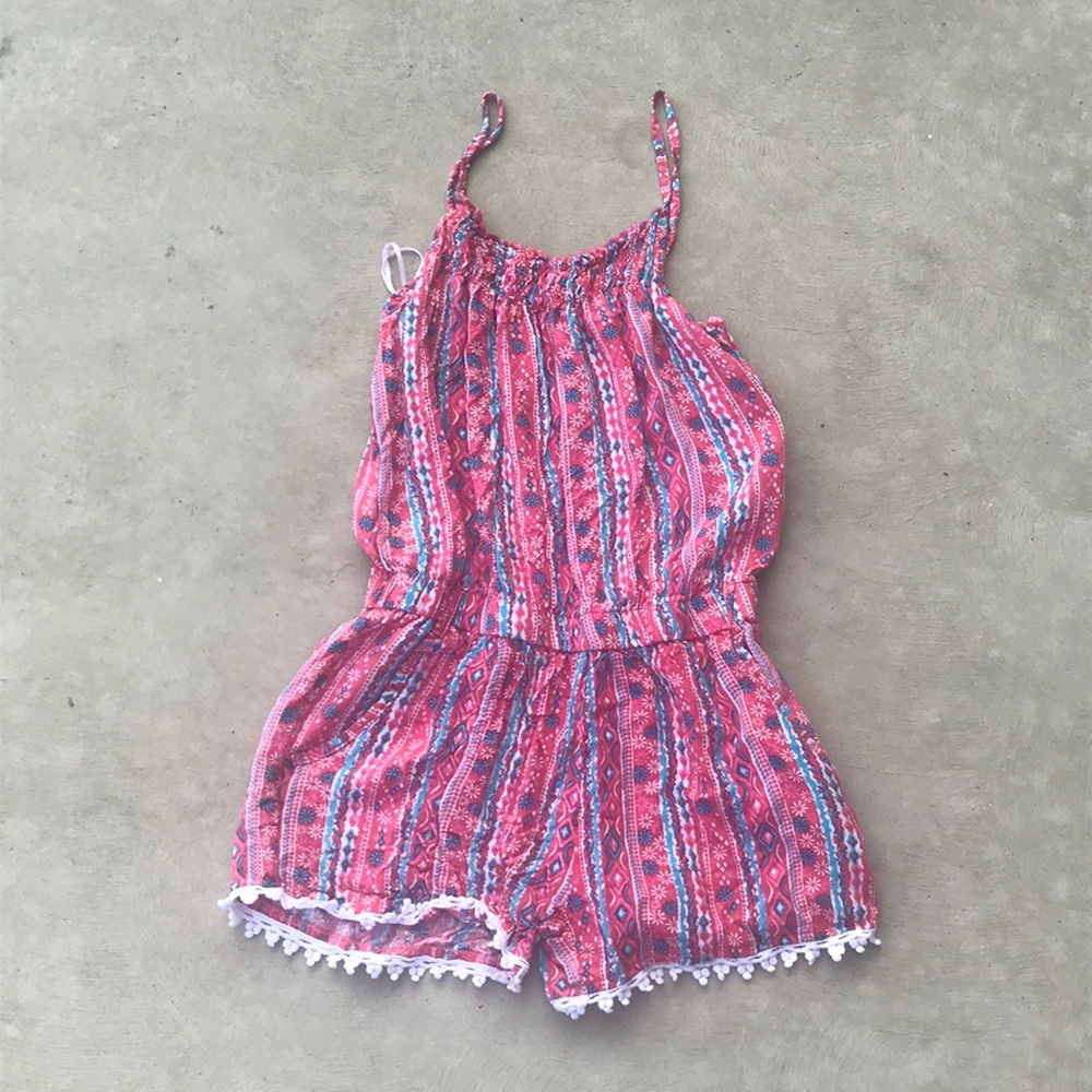 Pink girls romper size medium